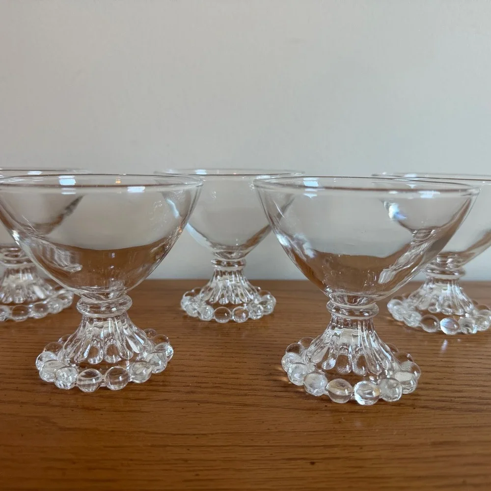 Anchor Hocking Boogie‎ Berwick Footed Sherbet Champagne Glasses Set of 5
